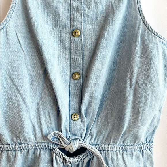 Old Navy Girls Chambray Romper Size 14–16 | Button Front Tie Waist - Picture 5 of 11